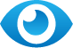 ícone do exame de acuidade visual representado por um olho na cor azul