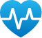 ícone de um coração com seus sinais vitais representando um exame de eletrocardiograma