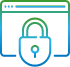 Ícone de segurança digital representado por uma tela de computador protegida por um cadeado
