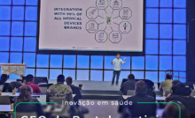 Rafael Figueroa, palestrando no Google I/O