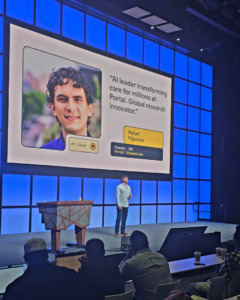 Rafael Figueroa, no palco do evento Google I/O