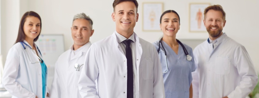 médicos e médicas reunidos