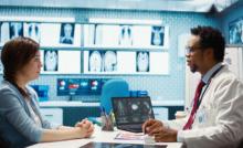 médico e paciente em consultório médico